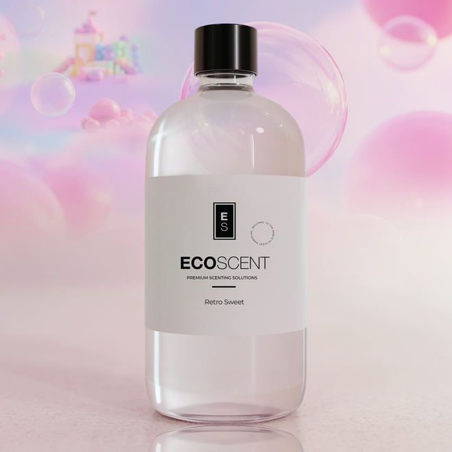 Bottle of ECO SCENT with a pastel gradient background