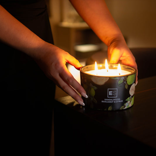 3-Wick Candle: Sandalwood, Bergamot & Citrus