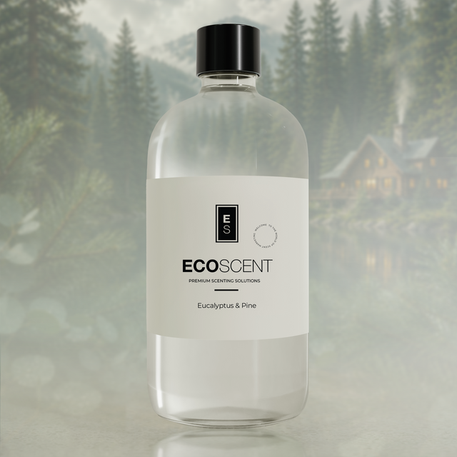 Bottle of ECOSENT product with a forest background