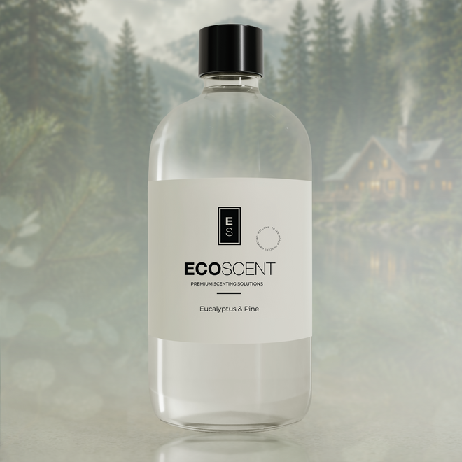 Bottle of ECOSENT product with a forest background
