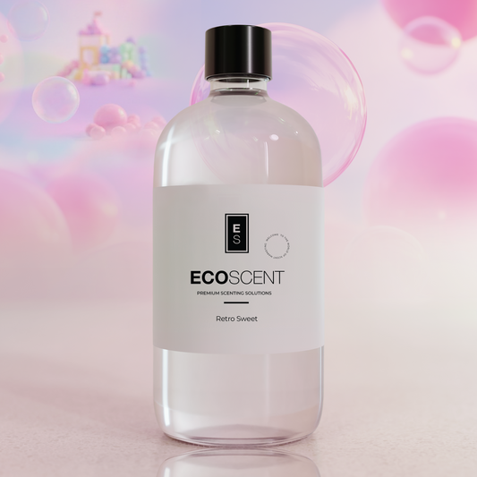Bottle of ECO SCENT with a pastel gradient background