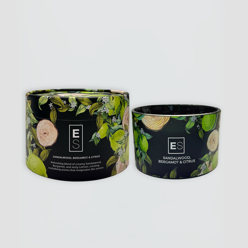 3-Wick Candle: Sandalwood, Bergamot & Citrus