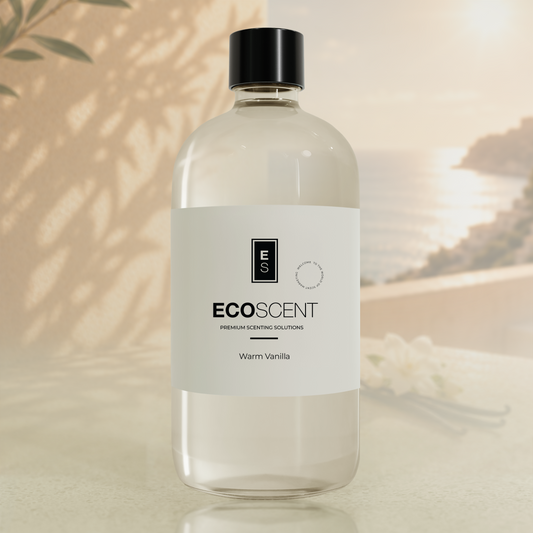 Bottle of ECOSENT with a label on a neutral background