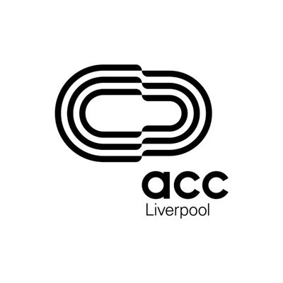Black and white logo for ACC Liverpool, featuring a stylized interlocking loop graphic above the lowercase text 'acc' and 'Liverpool' on a plain white background.