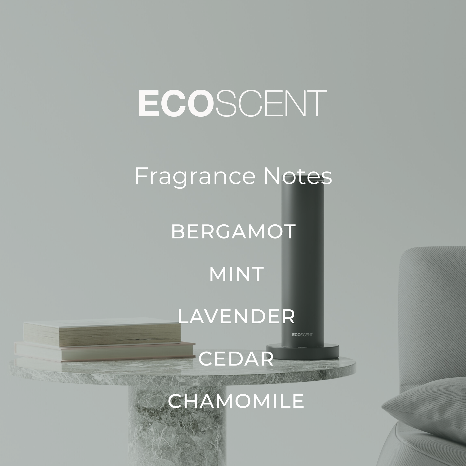 EcoScent fragrance composition image with top, heart and base notes