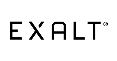 The brand name 'EXALT' in bold black uppercase letters on a plain white background.