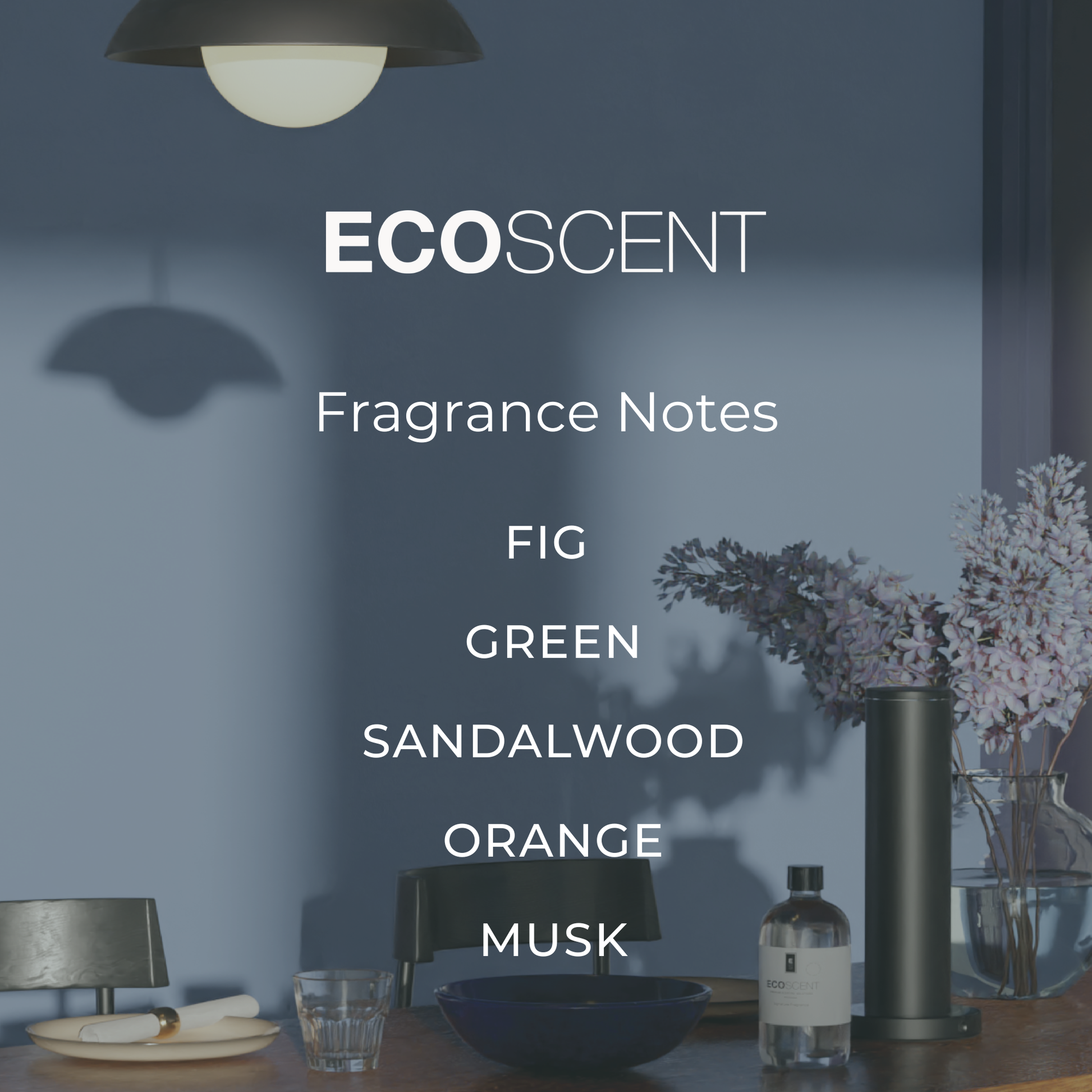 EcoScent fragrance composition image with top, heart and base notes