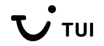 Black TUI logo on a plain white background, with a stylized curved mark and the letters TUI.